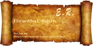 Ehrenthal Robin névjegykártya